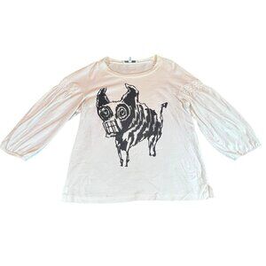 Vintage Chloé Bat Dog Ruffle Sleeve Graphic Tee